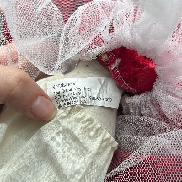 Disney Princess Belle Red Dress Gown Porcelain Doll Beauty The Beast Collectible - Picture 11 of 16